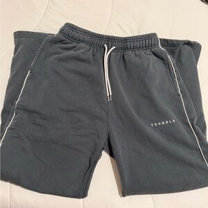 YoungLA Grey Striped Medium Sweatpants